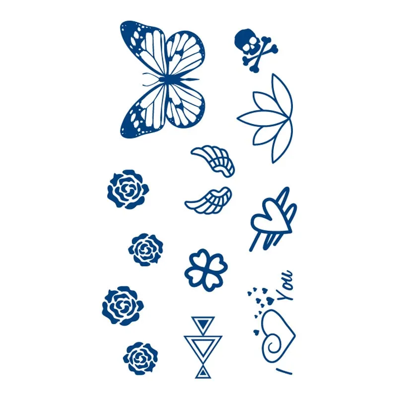 Juice Lasting Ink Tattoo Body Art Waterproof Temporary Sticker Snake Musical Note Women Totem Small Paw Rose Arm Fake Tattoos
