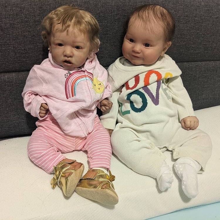  [Reborn Twins Sister] 20'' Truly Look Real Baby Dolls Nataly and Paloma - Reborndollsshop.com®-Reborndollsshop®