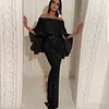 Women's Sequins Shining Cover Hip Slit Evening Gown