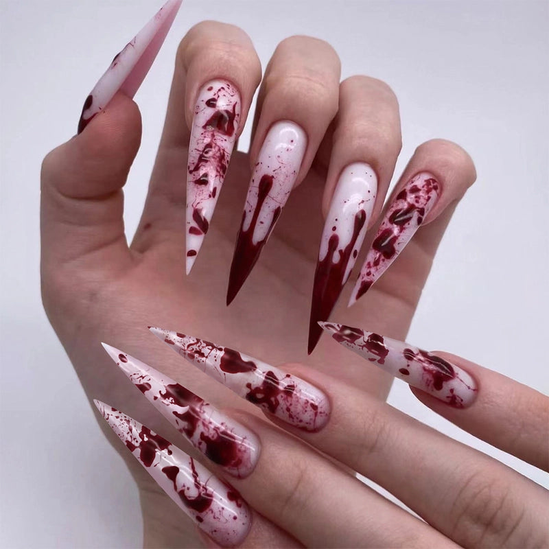 Halloween Cool Style Blood Stains Press-on Nails 1 Set