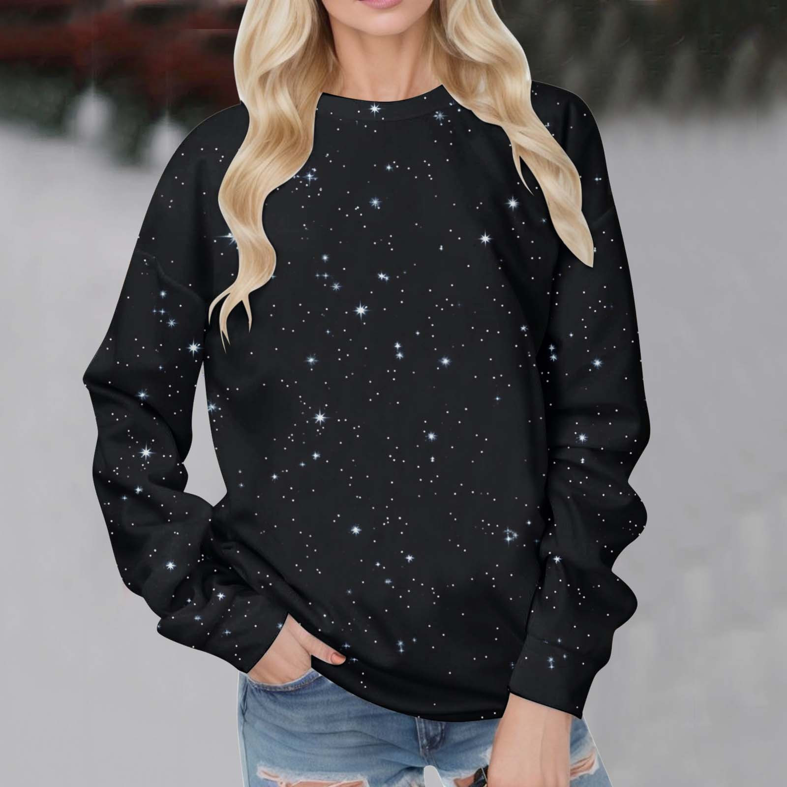 Women's Vintage Print Boho Office Sweater Hooded Sweatshirt