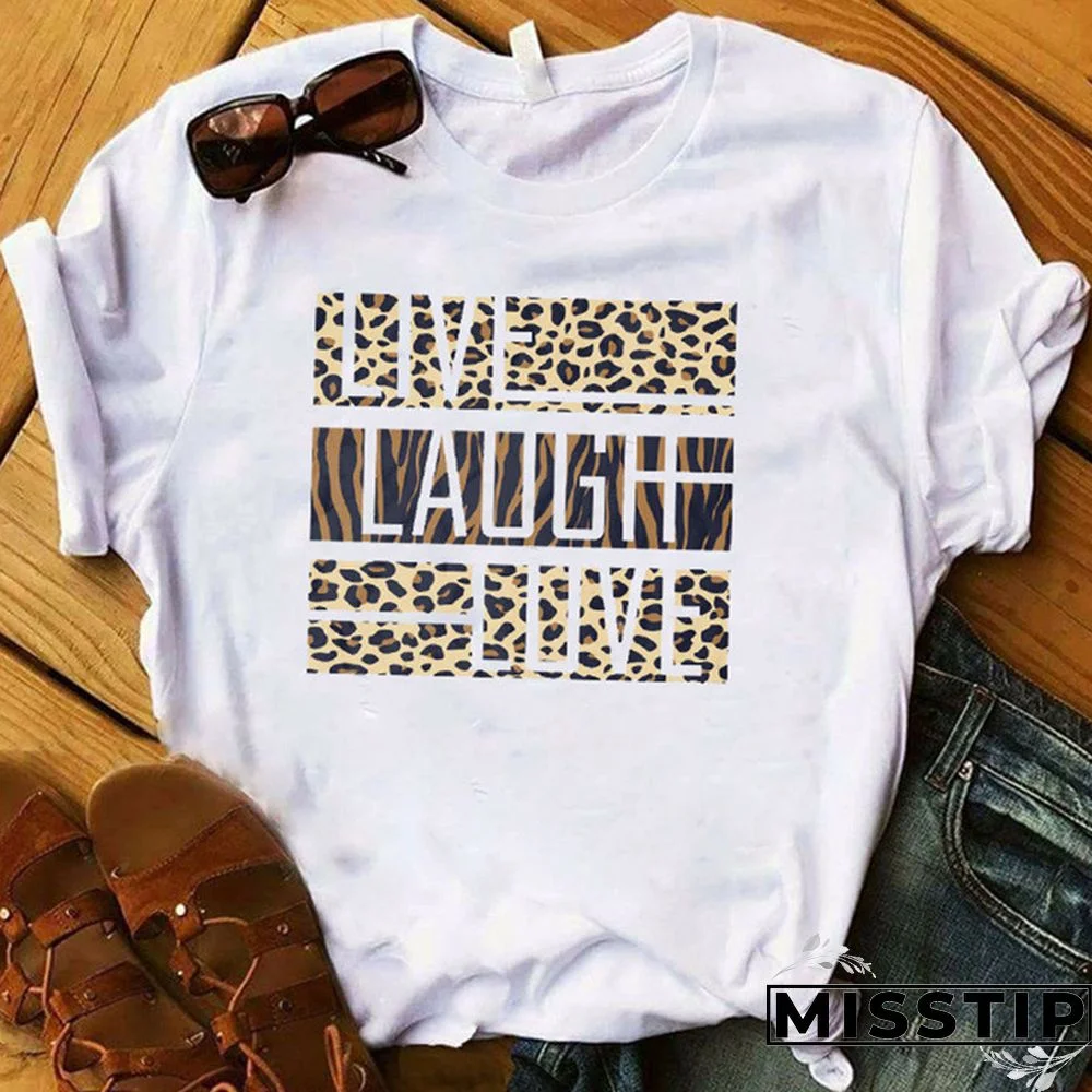 White Fashion Casual Lips Printed Basic O Neck Tops