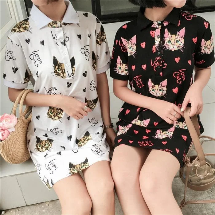 Kawaii Cat Printing Dress SP1710159