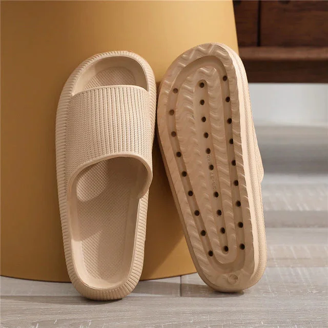  Unisex Pillow Slides Slippers Non-Slip Thick Sole Slippers