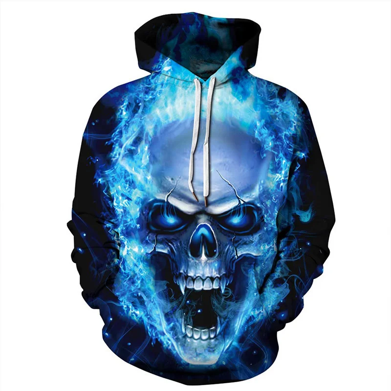 Halloween Skull Sweater 3D Digital Print Hooded Unisex Sweater