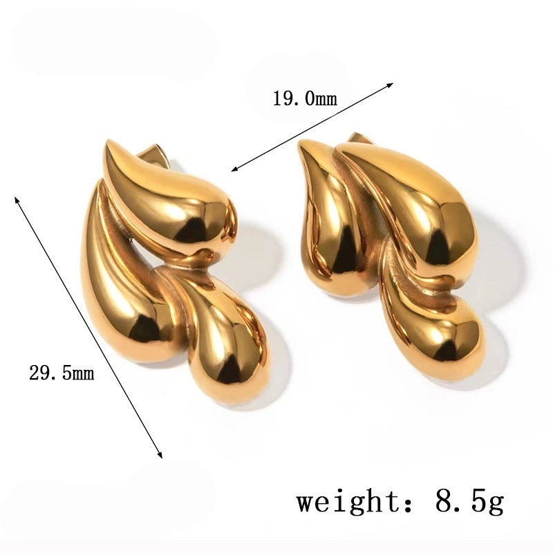 1 Pair Elegant Sweet Streetwear Geometric Plating Titanium Steel Earrings
