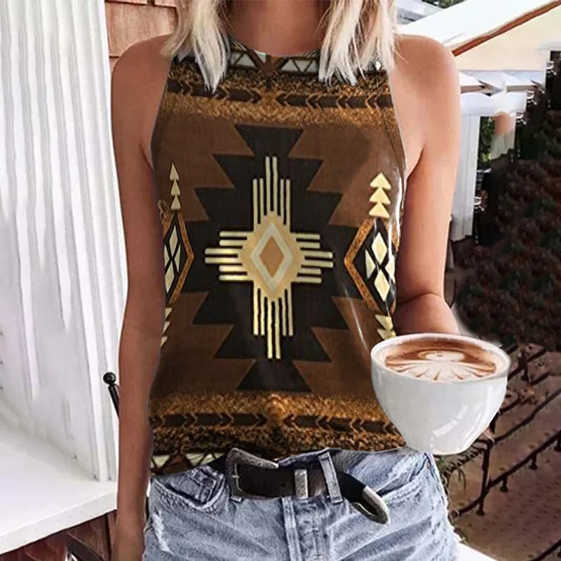 Western Vintage Print Tank Top
