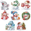 8Pcs DIY Christmas Snowman Diamond Painting Hanging Pendant