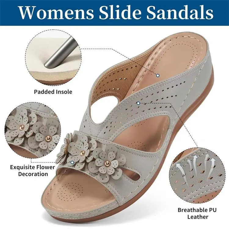 Breakj Breakj The Summer Of 2025, The New Women's Thick-Bottomed Slippers Large-Size Fish Mouth Thick-Bottomed Wearing Beach Shoes Flower Decoration