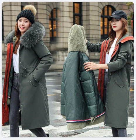 Woherb Long Two Wear Cotton Dress Korean Version Over The Knee Pie To Overcome The Slim Hair Collar And Velvet Padded Clothes Female 2023 Unloading Windbreaker-Outfit Ideas