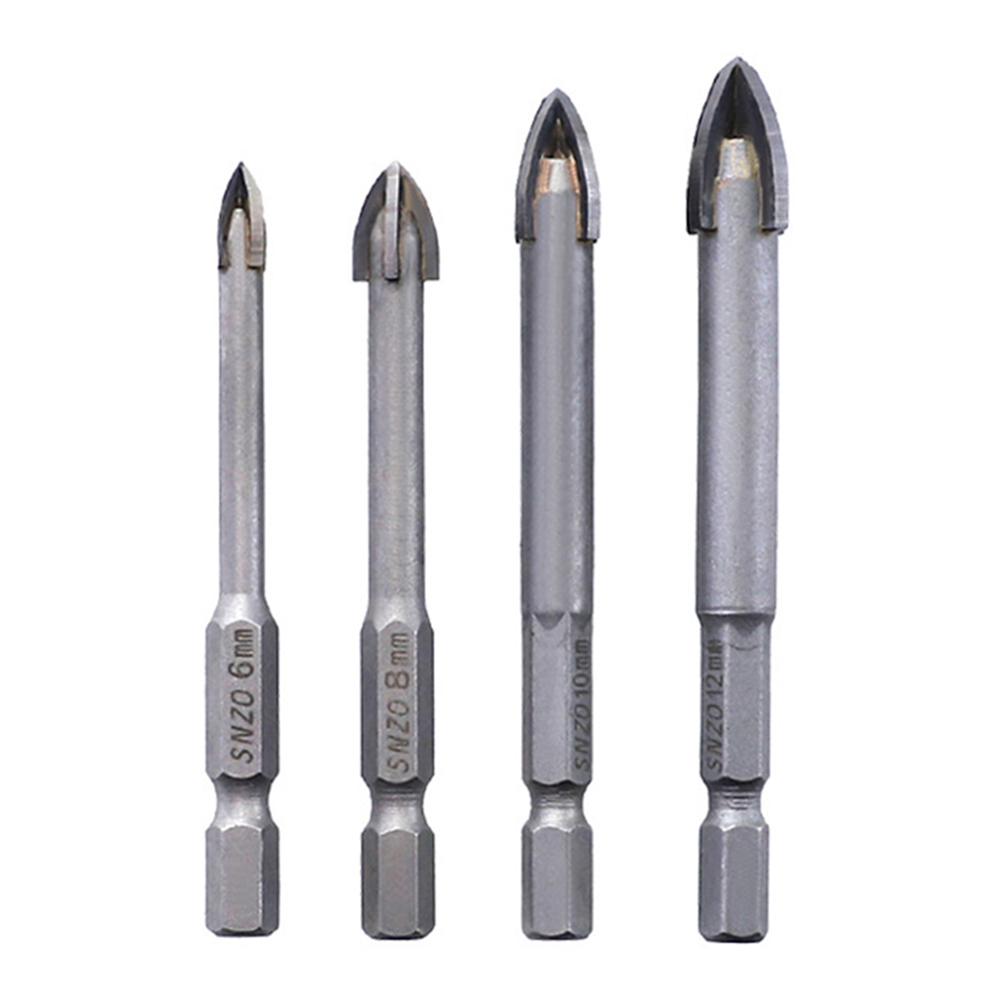 

4pcs 6/8/10/12mm Triangular Tile Glass Drill Bits with Hex Shank Tool Kit, 501 Original