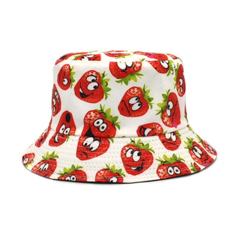 Fruit Printed Fisherman Hat Men’s Basin Hat Women’s Outdoor Sun Hat Double-sided Wearing Hat Trendy