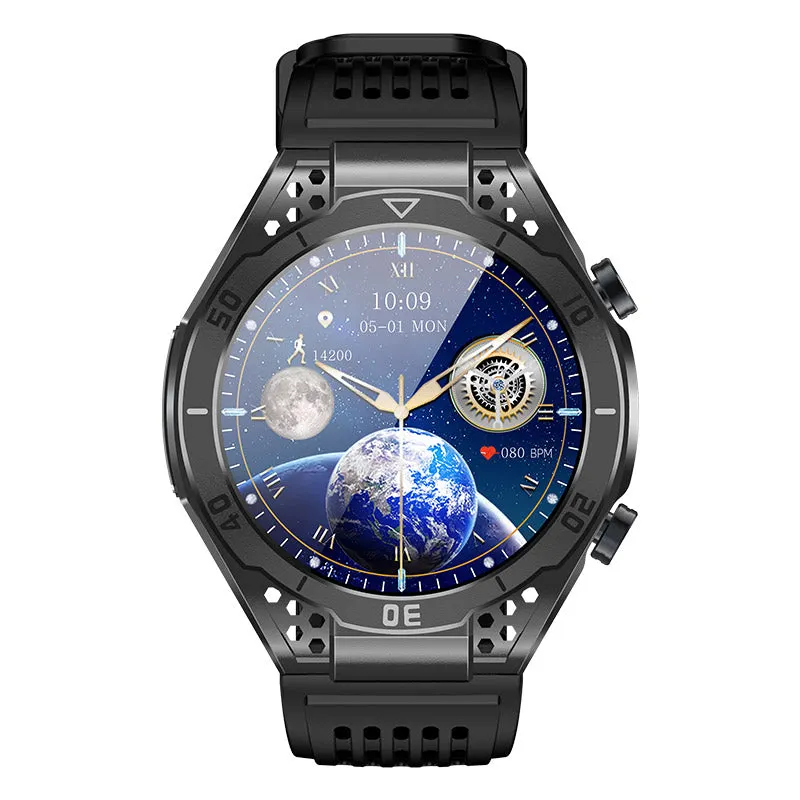 Blood Pressure Blood oxygen Monitoring Bluetooth Talk Play Music Health Waterproof Smartwatch