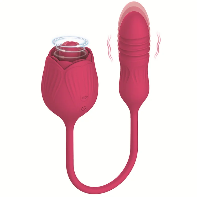 Rose Tongue Licking Jumpers Double-Headed Vibrator