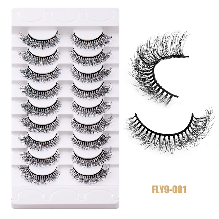 9 Pairs Fake Mink Thick Curly False Eyelashes