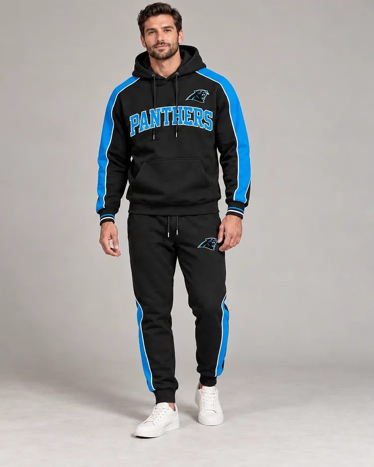 Carolina Panthers Men's Hoodie And Pants Set - Design 1