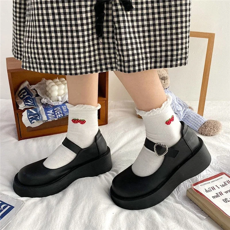students Lolita Shoes Patent Leather Mary Janes Shoes 2022 New Women Platform Shoes Buckle Girls Thick Sole Ladies Shoes