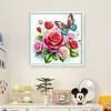 Rose Butterfly-Partial 11CT Stamped Cross Stitch Bead Embroidery 36*36cm/14.17*14.17in tapestrymarket