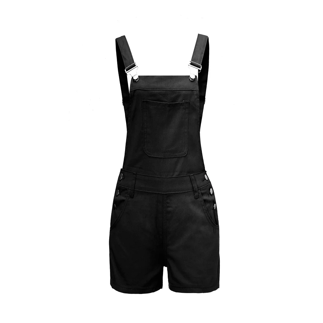 Drawstring Waist Pockets Overalls Romper