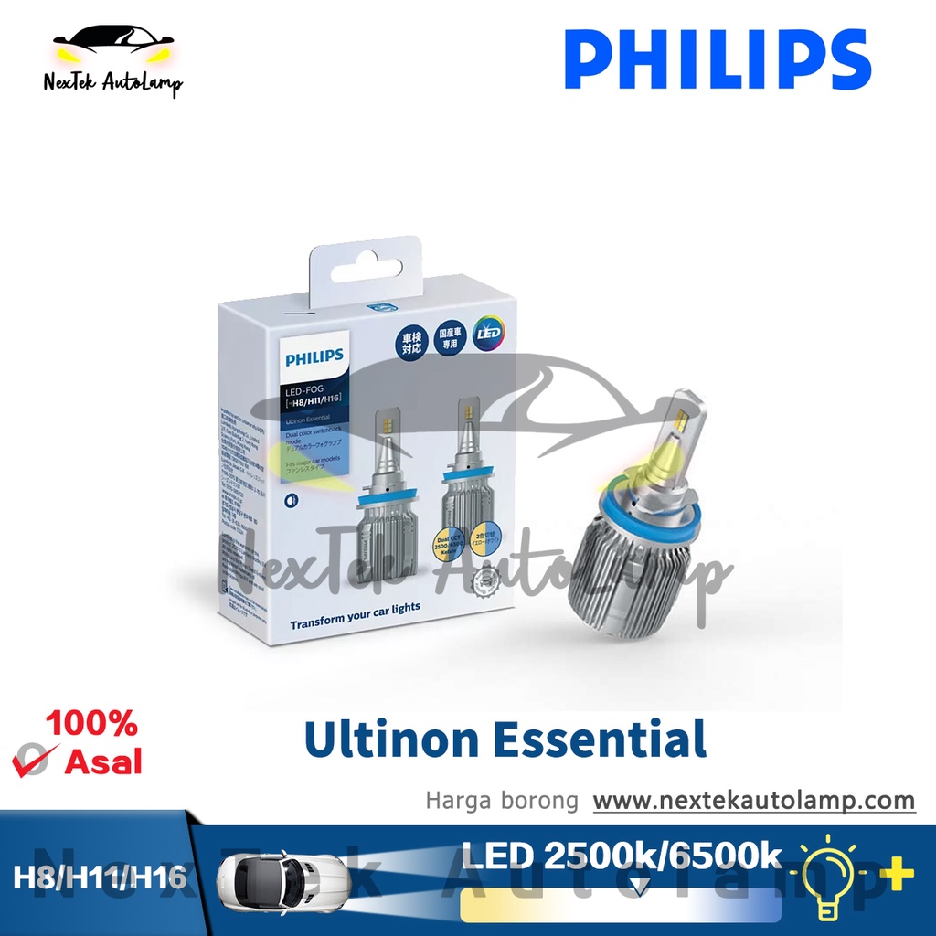 2X Philips H11 6000K ultinon esencial Led De Alta/Baja viga Linterna y lámpara 11362 B
