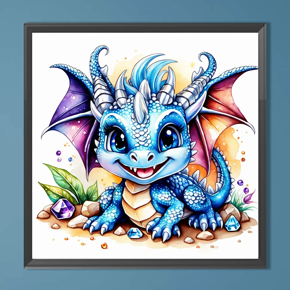 Full Round Diamond Painting 40*40cm - Gem Happy Dinosaur