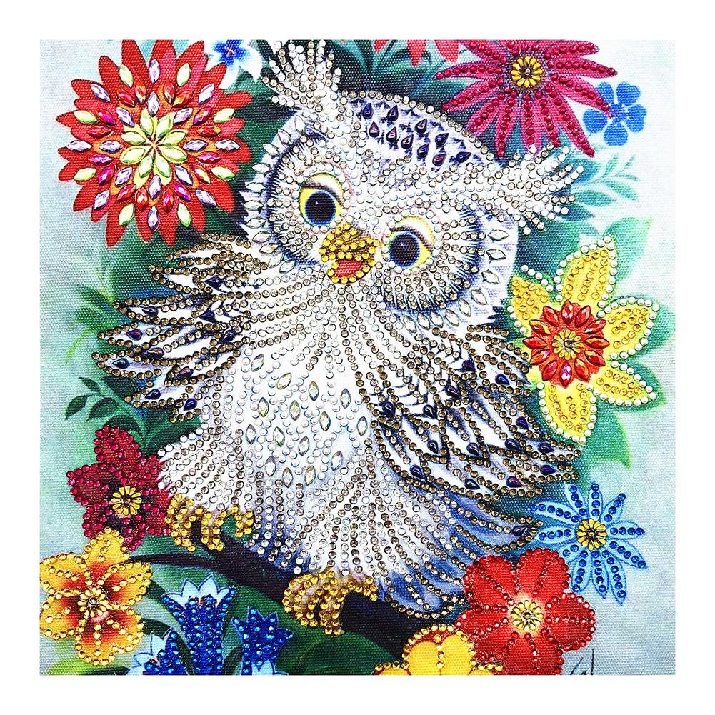 Partial Special Shaped Diamond Painting Owl Bird