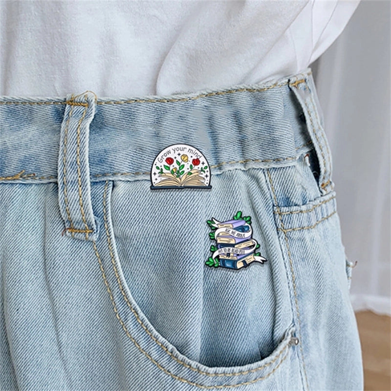 Cartoon Style Cute Book Letter Flower Alloy Enamel Plating Unisex Brooches Collar Pin