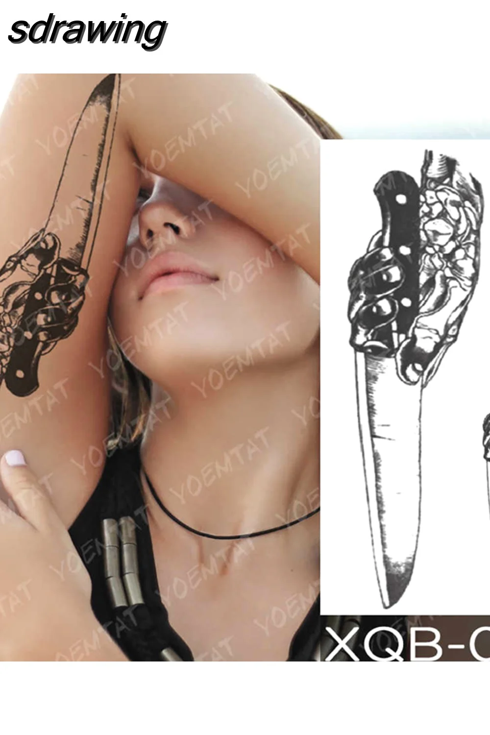 sdrawing Temporary Tattoo Sticker Geometric Tiger Wolf Death Flash Tattoos Leopard Totem Body Art Arm Fake Tatoo Women Men