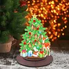 Wooden Desktop Diamond Art Kits Xmas Tree Diamond Painting Desktop Ornaments Kit