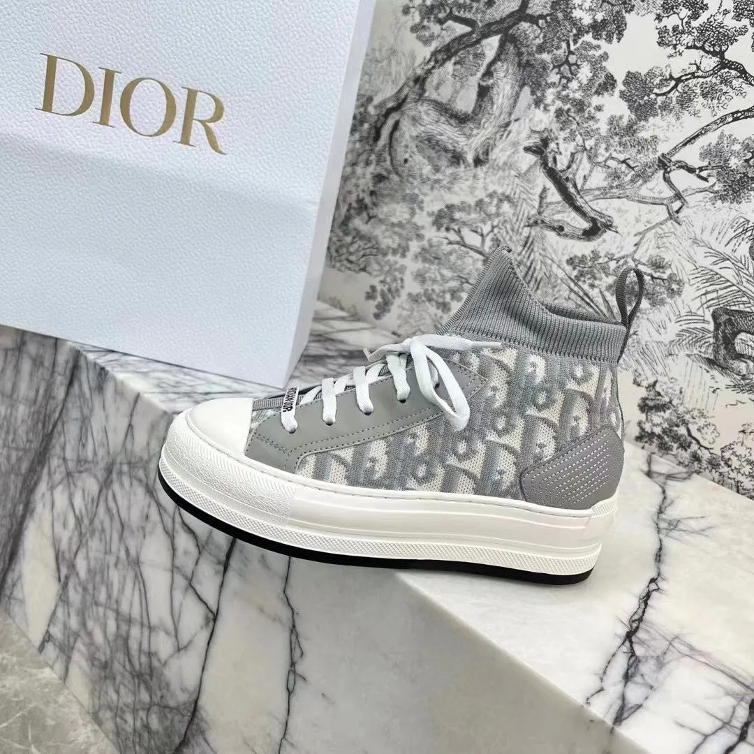 2024 Letters New Canvas Shoes Sock Shoes Thick Bottom Embroidered Height Increasing Leisure Board Shoes White Shoes Elastic Fabric Comfortable