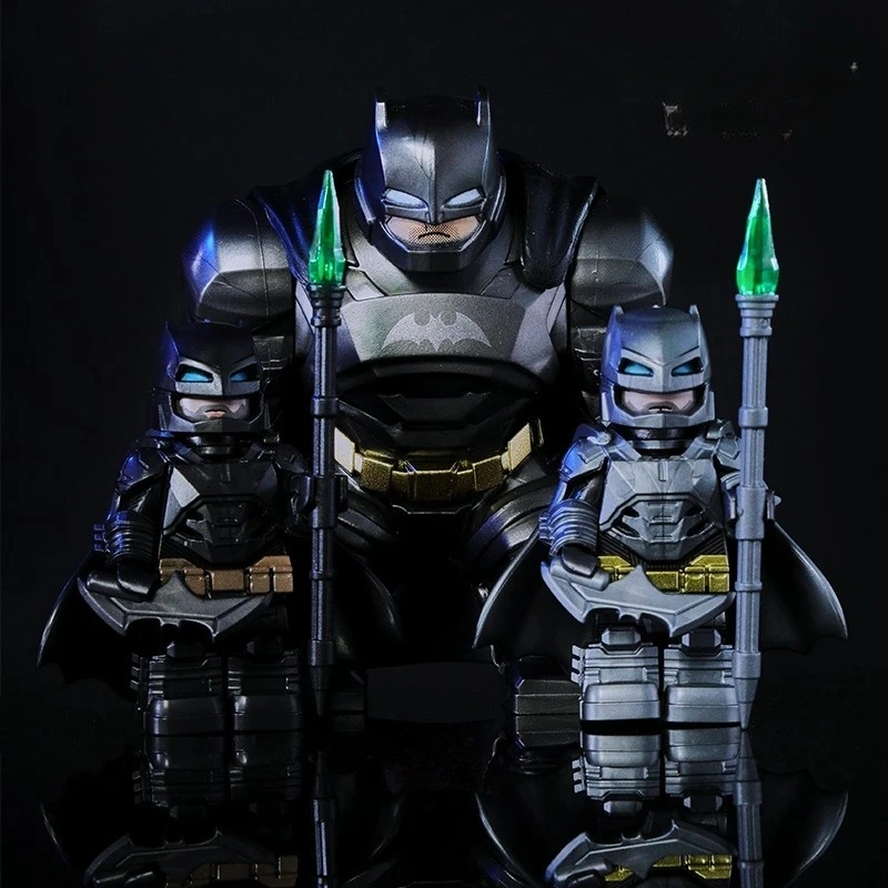 MOC Batman Minifigures Set - 3 Styles Armored Batman Figures with Detailed Armor & Accessories, Collectible Building Block Toys