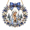 DIY Pearl Diamond Painting Religious Christmas Hanging Ornament Double-Sided Printed Pendant Diamond Art Christian Home Decor Gift