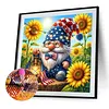 Sunflower Gnome 5D Square Drill Diamond Painting Kit 35x35cm for Adults Beginners DIY Home Decor Gift