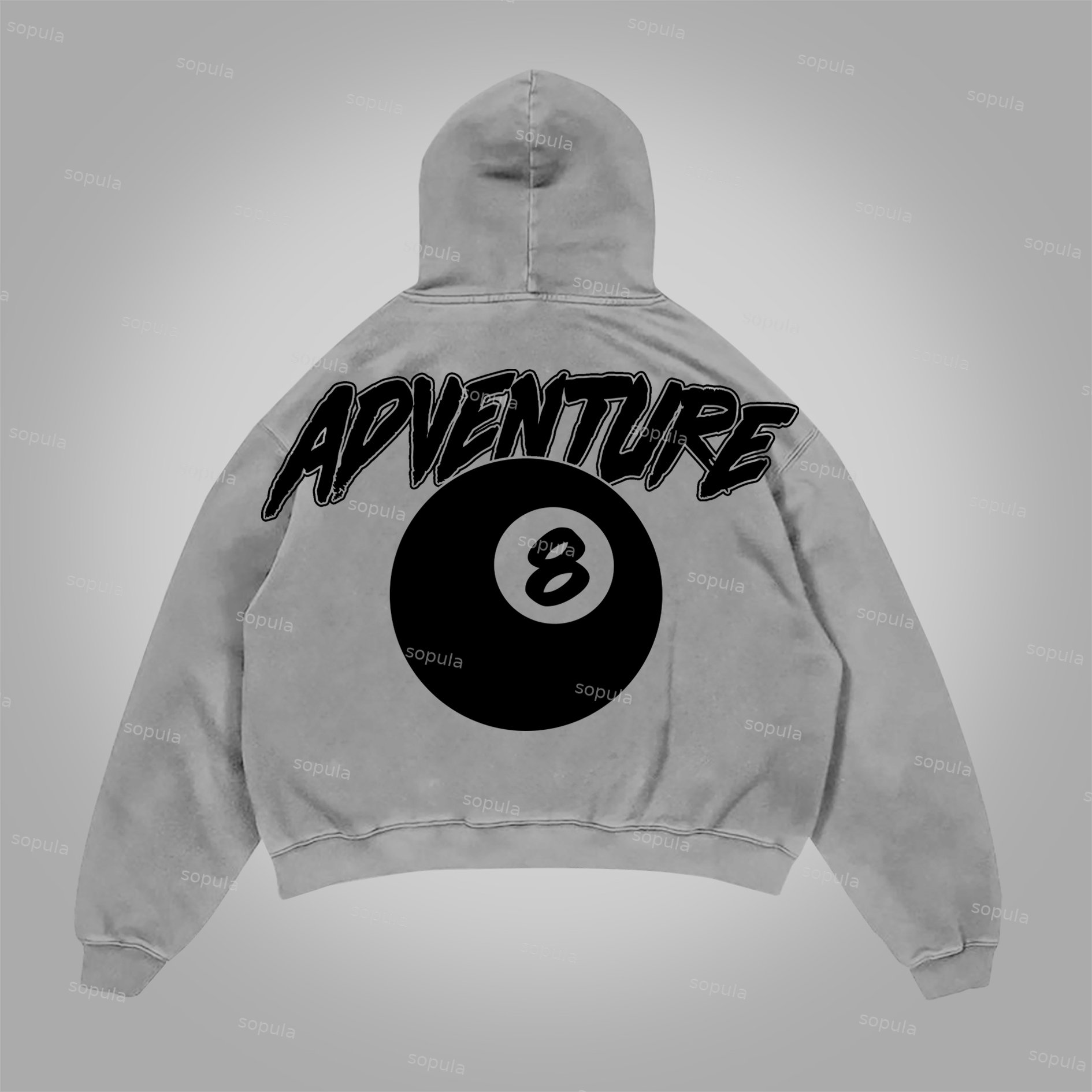 Sopula Vintage Black 8 Ball Graphic Pocket Hoodie