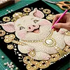 DIY Pearl Painting Pig for Home Wall Decor with Frame(30x30cm)