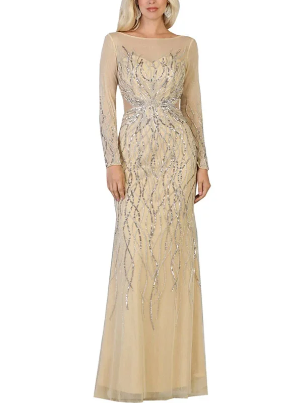 Sexy waistless gold thread delicate wedding ladies dress
