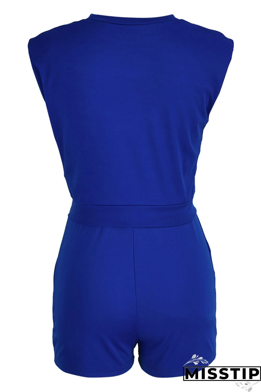 Blue Fashion Casual Solid Basic O Neck Short Sleeve Two Pieces