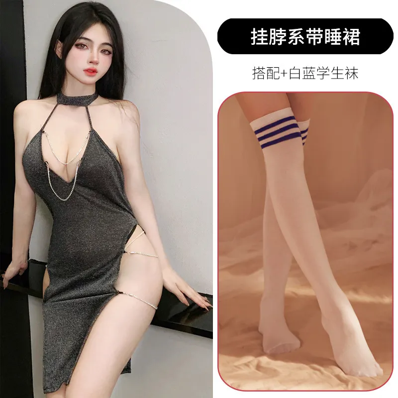 Churchf Night Vows Tiffic Lingerie Sexy Passion Student Suit Uniform Seduction Free From Pure Desire Silver Flaky Cheongsam Summer