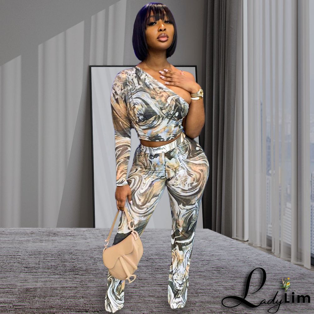 Fashion Sexy Print Two-piece Suit