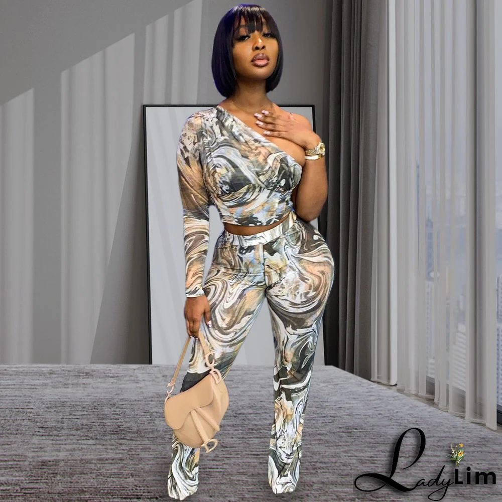 Fashion Sexy Print Two-piece Suit