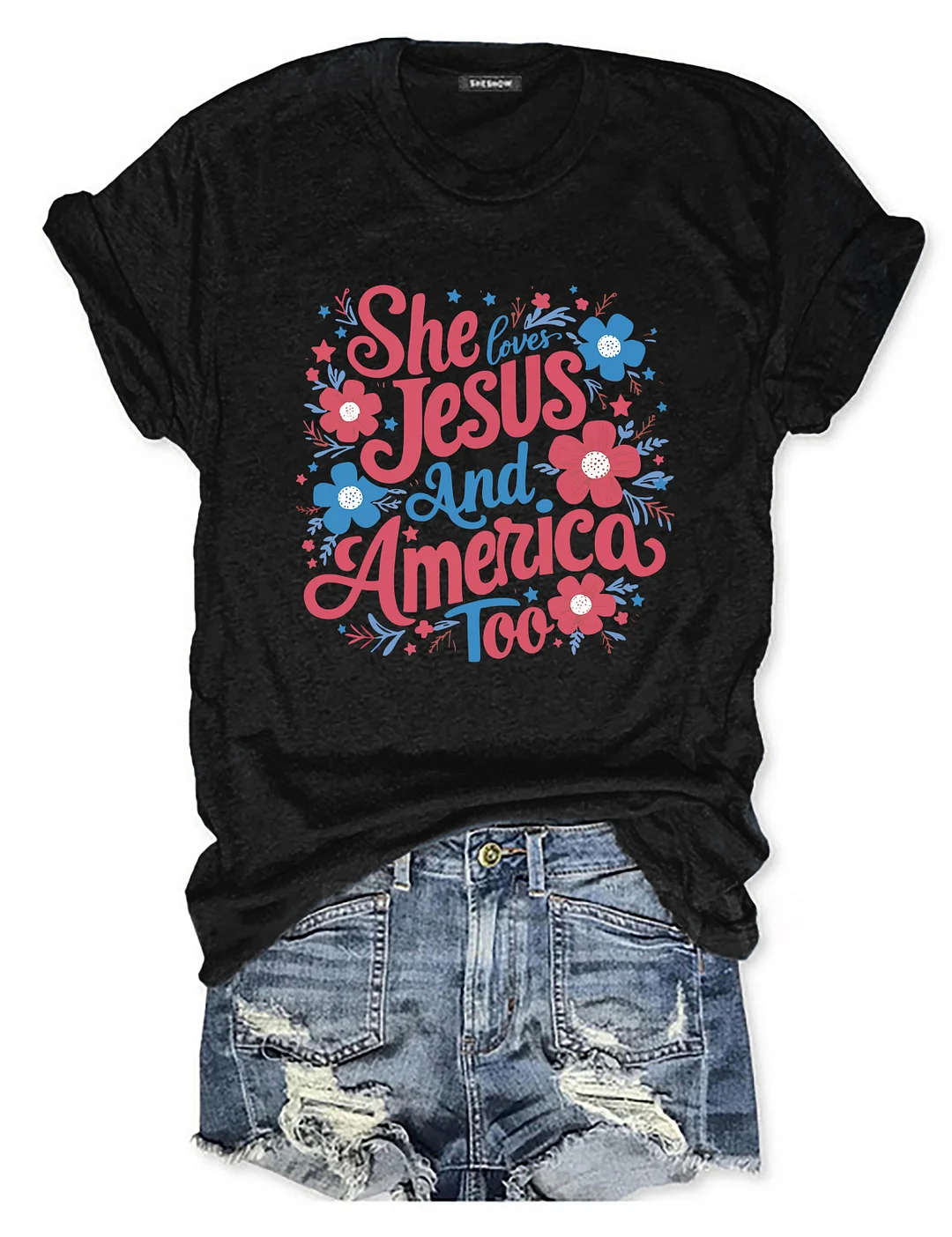 She Loves Jesus And America Too T-shirt