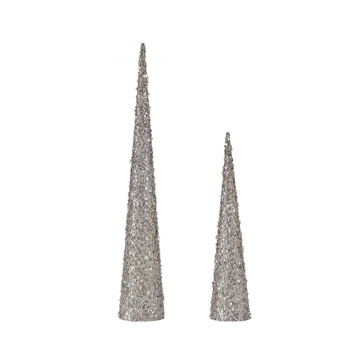 Christmas bauble Krist+ 193YYX38-MNCA-4 White Sequins Christmas 9,5 x 60 x 9,5 cm Cones