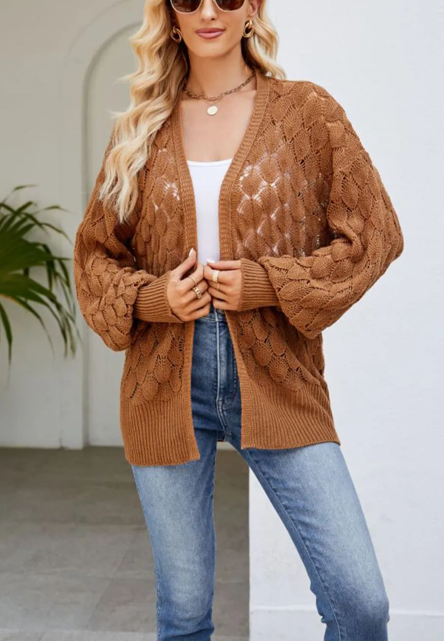 Geometric Crochet Knit Cardigan