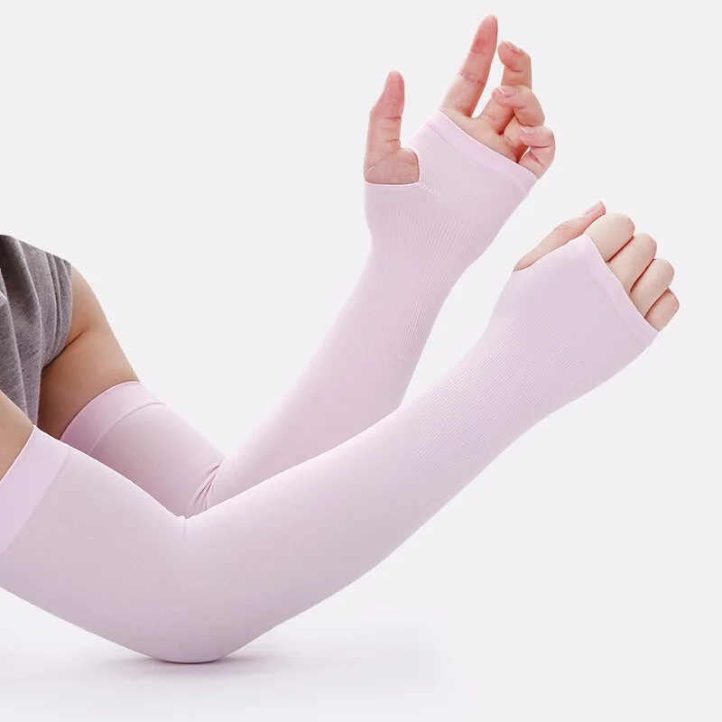 Arm Warmers Women Solid Summer Thin High Elasticity Breathable Outdoor Sunscreen Womens Mitts All-match Leisure Simple Soft Chic