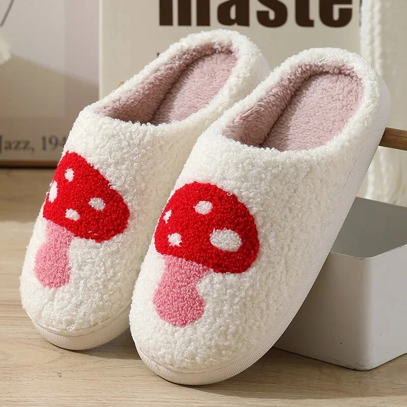 Zhungei Pattern Fur Slippers for Women 2024 Winter Soft Plush Home Cotton Slippers Woman Comfy Warm Indoor Bedroom Slides Shoes