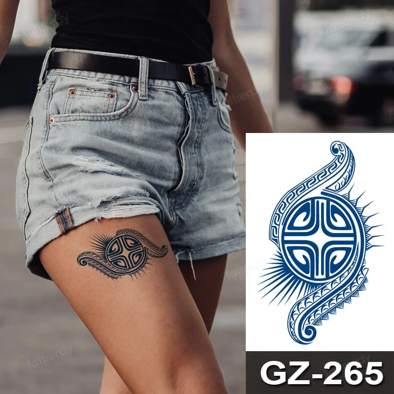 Waterproof Temporary Juice ink Sticker Triangle Star Words Feather Natural Fruit Gel Long lasting Tattoo Art for Men Women Arm