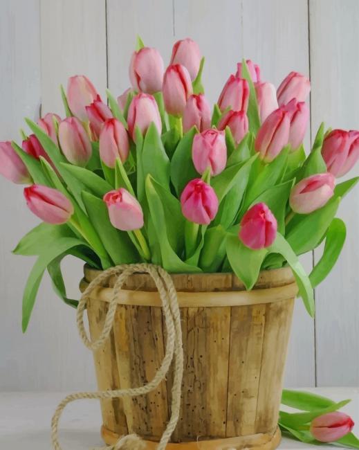 

Bucket Of Tulips – Paint By Numbers - 40*50CM, 501 Original
