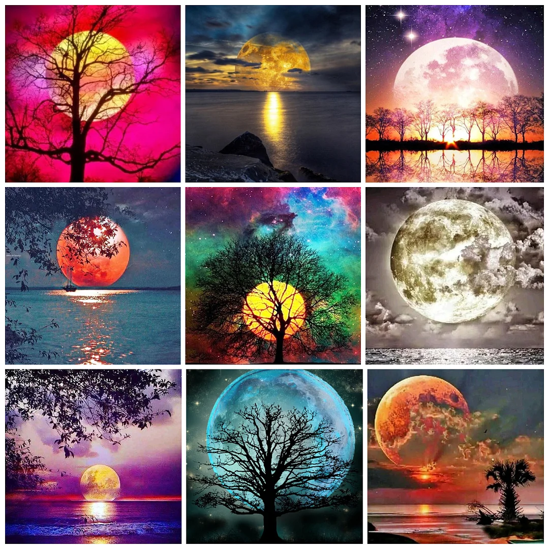 Diamond Painting - Full Round/Square Drill - Moon(30*30 - 50*50cm)