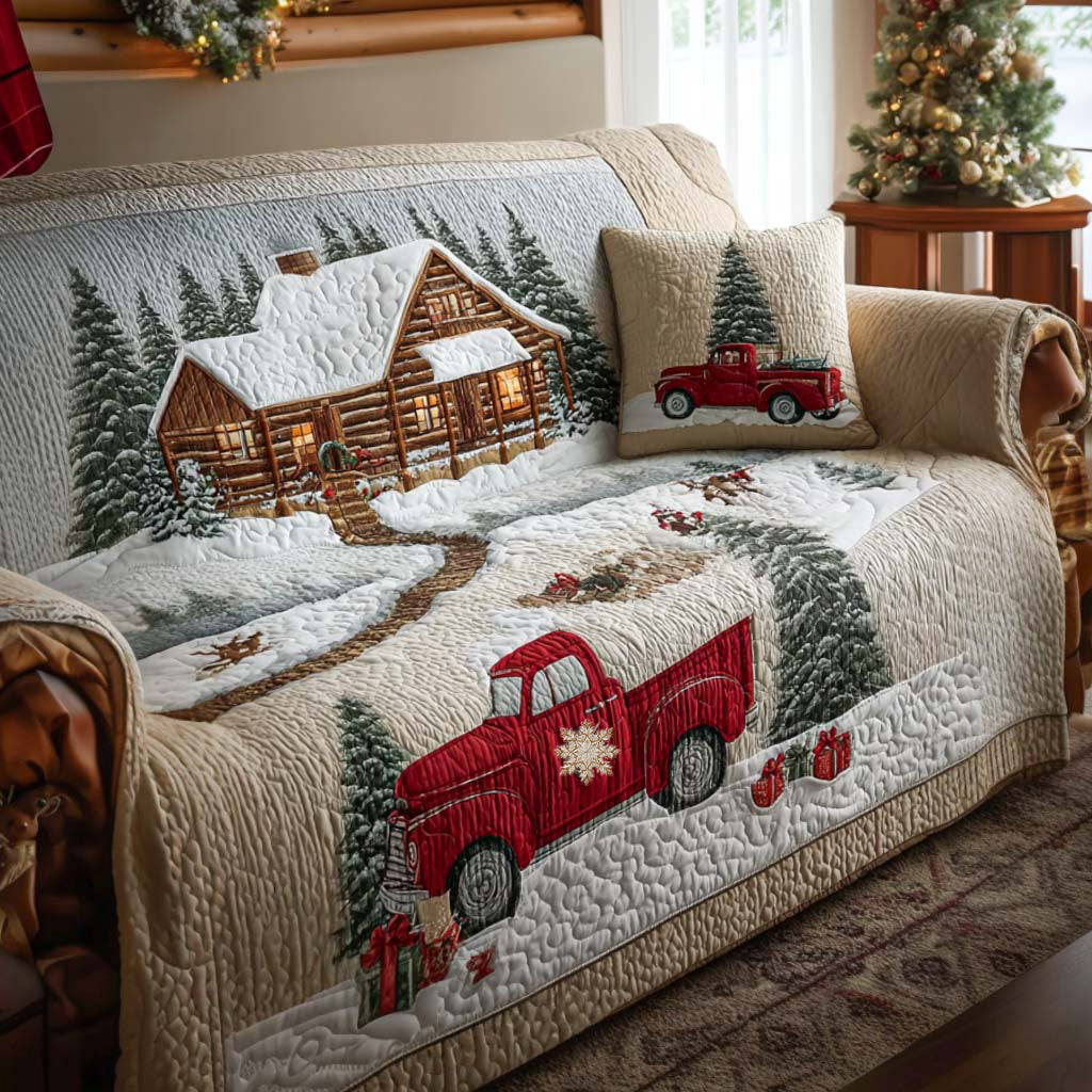 Drifting Snow Quilted Sofa Cover NCU0NT10931 everthome