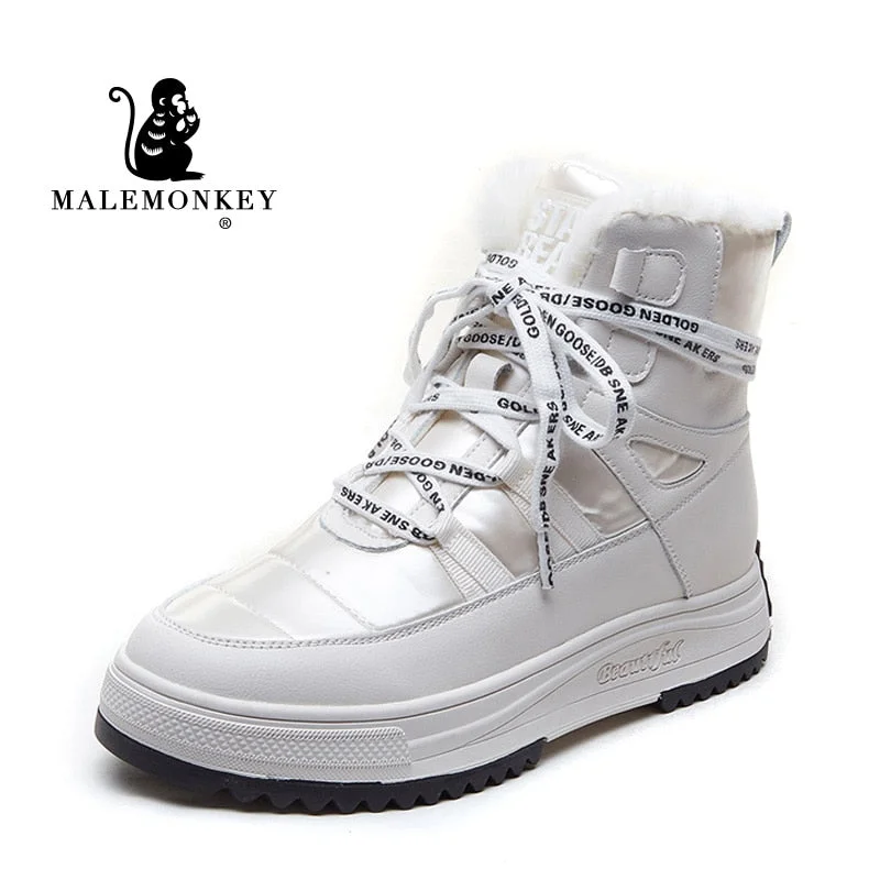Women's Snow Boots Platform Warm Casual Sneakers Winter 2021 High Quality Short Plush Boots High-top Female Shoes Botas Mujer
